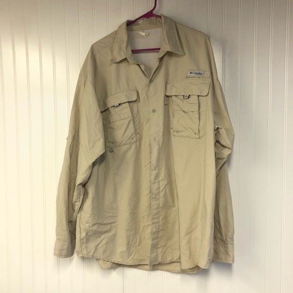 Columbia Other - Columbia Men's Tan Long Sleeve Button Down XL Outdoor Breatheable